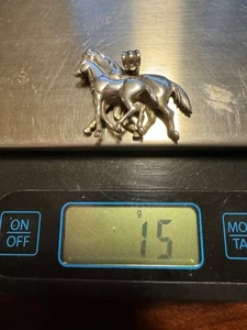 Mare/colt large Vintage Sterling Silver 925  necklace pendant hand crafted - Picture 1 of 7