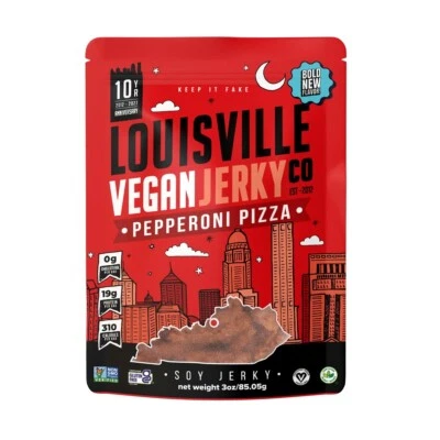 Louisville Vegan Jerky - Pepperoni Pizza - sin carne, vegetariana, regalo Foto 1 de 4