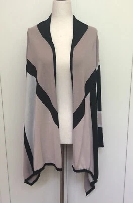 BCBG Maxazria Open Front Beret Wrap Color Block Waterfall Cardigan XXS - Image 1 of 4