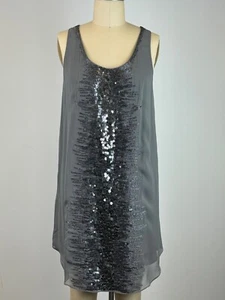 Adam by Adam Lippes Women's Beaded Sleeveless Mini Shift Dress Gray Size 6 - Picture 1 of 10