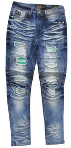 Men Skinny Jeans Ripped Jeans Slim Fit Pant Stretch Pant New Fashion - Picture 1 of 4