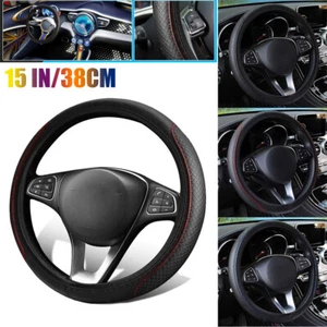 Housse de volant de voiture en cuir PU bonne adhérence accessoires auto pour 15"/37-38CM - Photo 1/18