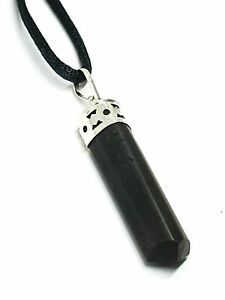 Black Tourmaline Necklace 3 Sided Point EMF Quantum Crystal Protection Stone