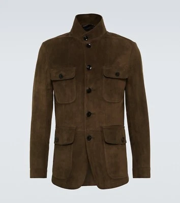 New Men's Brown Suede Military Jacket by SUZAHDI - Image 1 of 3