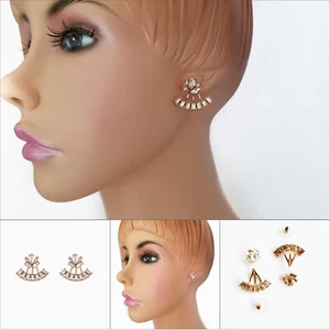 New SAMANTHA WILLS Wild Fox Ear Jacket Earrings Clear Crystal Rose Gold NWT - Picture 1 of 11