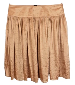 NEW TALBOTS Women's Crinkle Silk A-line Flare Skirt Champagne Orange Size 14WP - Picture 1 of 12