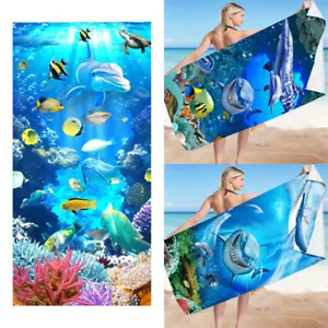 Toallas de playa de microfibra fuerte absorbente seco rápido mar interior exterior rectángulo - Imagen 1 de 34
