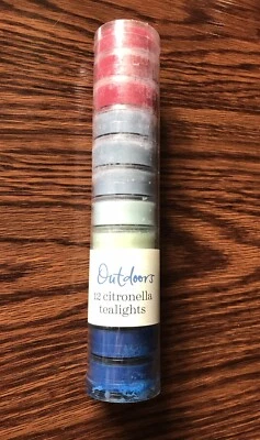 Citronella Tea lights Pack Of 12 Multi Coloured - Image 1 of 3