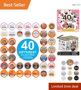 Flavored Coffee Pods Pack 40 Count Assorted Sampler for Keurig Zero Calories - Picture 1 of 9