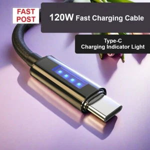 Premium Live Charge Indicator 120W Fast Charge Cable Type-A to Type-C Universal - Picture 1 of 10