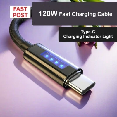 Premium Live Charge Indicator 120W Fast Charge Cable Type-A to Type-C Universal - Image 1 of 4