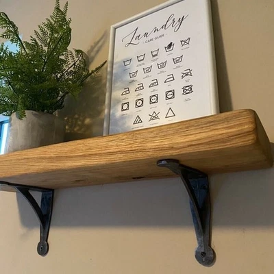 2/4/8X Cast Iron Brackets Antique Retro Rustic Vintage Shelf Wall Brackets Black - Image 1 of 4