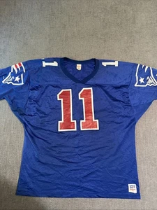 Camiseta Wilson Vintage New England Patriots Hombres XXL #11 80’s Hecha en EE. UU. Azul - Imagen 1 de 12