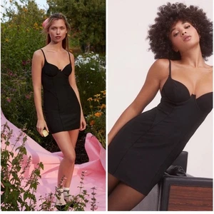 For Love And Lemons Perfect Little Black Bustier Corset Mini Dress Size Large - Picture 1 of 10