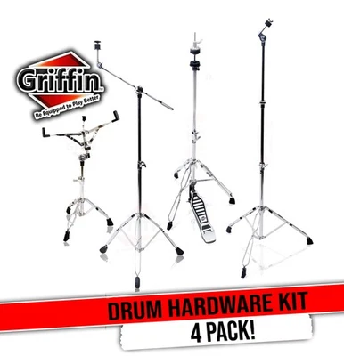 GRIFFIN Cymbal Stand Hardware Pack 4 Piece Set | Full Size Percussion Drum Mount - Image 1 of 4