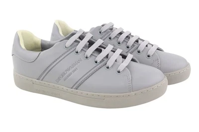 Zapatillas Mujer EMPORIO ARMANI X3X096 EU37 Gris Cuero Punta Redonda Parte Superior Baja PVP€169 Foto 1 de 4