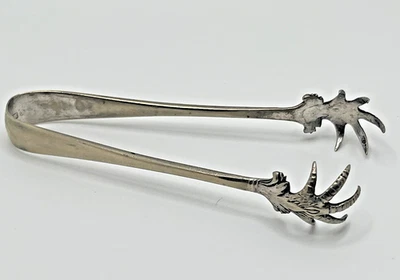 Antique Parkin & Marshall Sheffield Silver Plate Bird Claw Sugar Tongs Ice - Image 1 of 4