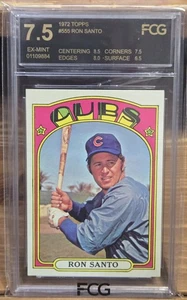 1972 Topps Ron Santo Chicago Cubs 555 HOF Semi-High # FCG 7.5 EX-MINT - Bild 1 von 2