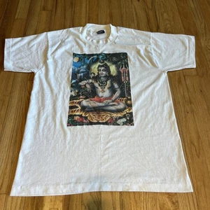 Hindu Deity Shiva Vintage T-shirt Single Stitch Adult L Snake Yogi Yoga - Picture 1 of 10