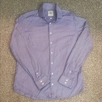 Camisa de vestir Ben Sherman para hombre pata de gallo manga larga con botones Foto 1 de 4