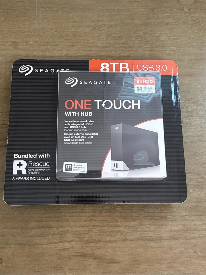 Seagate One Touch Hub 8TB External Desktop Hard Drive USB-C USB 3.0 New In Box - Image 1 of 4