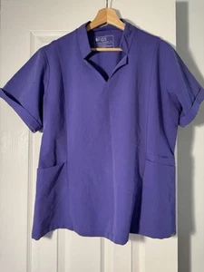 Figs Inala Slim Scrub Notched V-Neck Top Gr. XL Technical Collection Zip Pocket - Bild 1 von 8