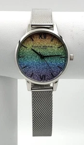 Olivia Burton OB16GD69 Women's Rainbow Mesh Watch with Multi-Color Glitter Dial - Picture 1 of 4