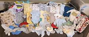 Huge LOT 46pcs Baby Boy Clothes 0-3 Months and 3-6 Months - Disney Baby, Carters