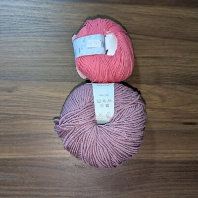 Debbie Bliss Rialto DK Color 23036 Purple Wool 50g 105m, Eco Baby 14012 Pink - Image 1 of 4