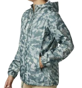 Columbia Women’s Green Camouflage Water Resistant Windbreaker with Pockets XS - Picture 1 of 9
