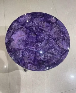 15" Unique Amethyst Classic Crystal Handmade Art Sofa Table Room Furniture Decor - Picture 1 of 7