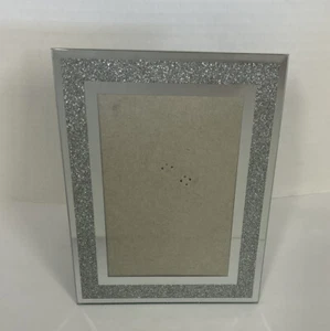 4x6" Photo SILVER GLITTER Acrylic Table Picture Frame Wedding Prom Anniversary - Picture 1 of 3