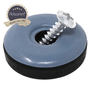 100 x PTFE-Gleiter mit Schraube | Ø 30 mm | Grau-Blau | rund | Möbelgleiter m... - Bild 1 von 3