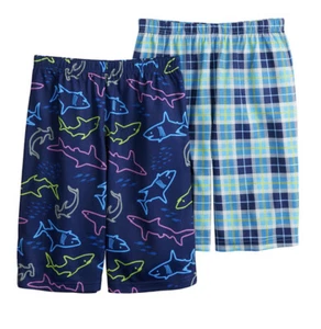Boy’s  UP-LATE Shark Theme 2-Pack All Day Sleep Shorts Size Medium (6/8) NWT - Picture 1 of 5