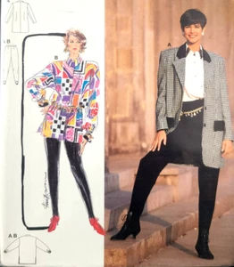 Vintage UC Burda 4700 Schnittmuster Long Blazer Jacke Tunika Top Bluse Hose Gr. 8-18 - Bild 1 von 5
