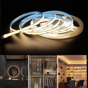 DC5V-24V Neutral White COB LED Strip Light Flexible High Density Flexible Tape - Picture 1 of 14
