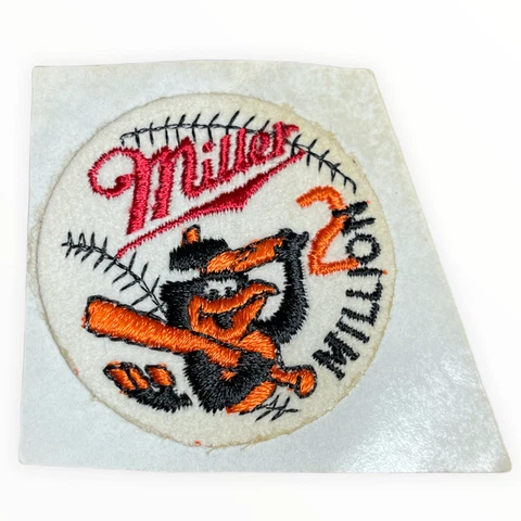Vintage Baltimore Orioles Miller Beer 2 Million Patch 2” Orange Rare Mascot MLB Cover