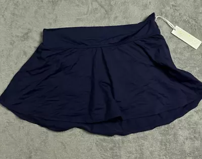 NWT Womens Large Swim Skirt Bikini Bottom Wide Ban Waist Navy Blue Anne Cole - Image 1 of 4