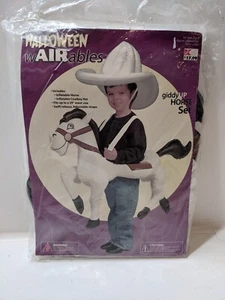 VTG Halloween WAIRABLES Inflatable Kids Costume Cowboy Set Giddy Up Horse NOS - Picture 1 of 6