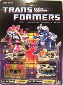 NEW Transformers G1 Decepticons cassette Slugfest Overkill reissue MISB - Picture 1 of 7