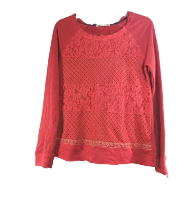 Jolt Women’s Orange Lace Distressed Sweater Size Medium - Image 1 of 3