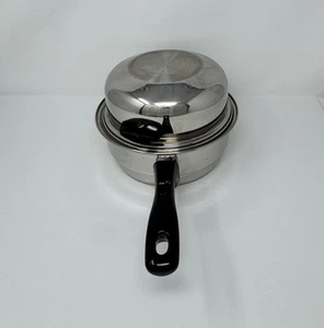 West Bend Stainless Cookware 8.5" Double Boiler Steamer Dome Lid 3 Pc Set - Picture 1 of 15