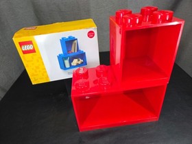 RARE LEGO Display! 2 Piece Brick Shelf Set 12X6  & 6X6 Red NEW IN BOX #4117