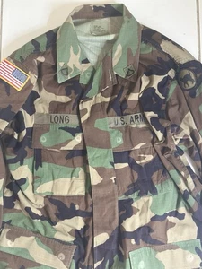 US Army BDU Giacca Woodland Mimetica XL-Lunga Vintage Uniforme Militare - Foto 1 di 3