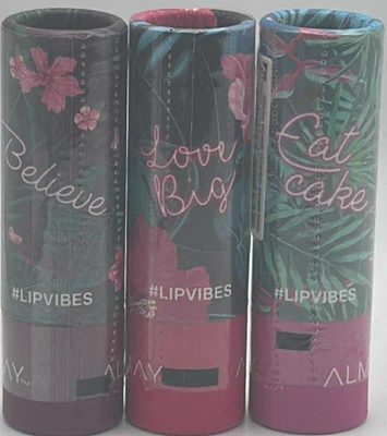 3PC Almay Lip Vibes Cream Lipstick SET ~ FAST SHIPPING ~ 0.14 OZ EACH ~ SEALED - Image 1 of 3