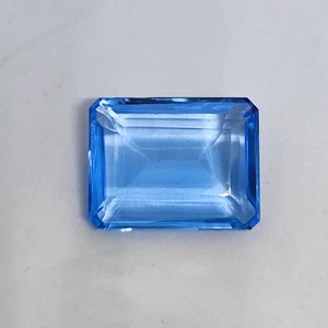Piedra preciosa suelta natural de 62,20 quilates con topacio azul brasileño certificado forma esmeralda - Imagen 1 de 5