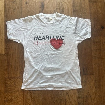 复古堪萨斯城 20 世纪 80 年代屏幕明星单针 T 恤尺寸 S 心形线 — 第 1/4 张图片