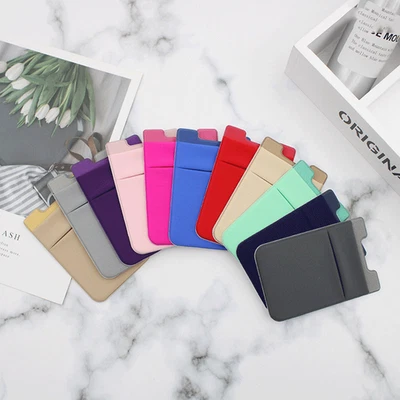 Card holder adhesive stick-on, for back of phone case or similar, holds 8 cards - Image 1 of 2