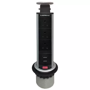 Mini Pull Up In-Desk Power Centers - AC Power, USB Charging - Electriduct - Picture 1 of 5