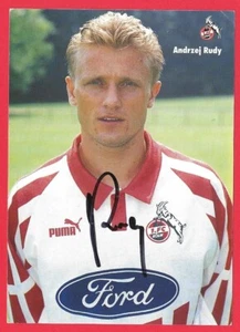 TARJETA DE PROMOCIÓN DE AUTÓGRAFO ORIGINAL ANDRRZEJ RUDY POLAND INT 1986-1998 EX 1 FC KOLN - Imagen 1 de 3
